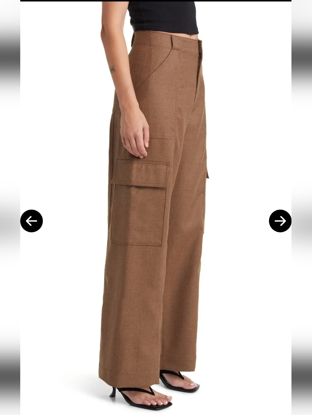 Adriano Goldschmied EmRata Amia Wool Wide Leg Cargo Pants - Picture 4 of 15